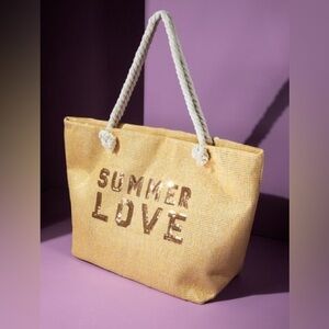 Summer Love Tan Oversized Tote Bag